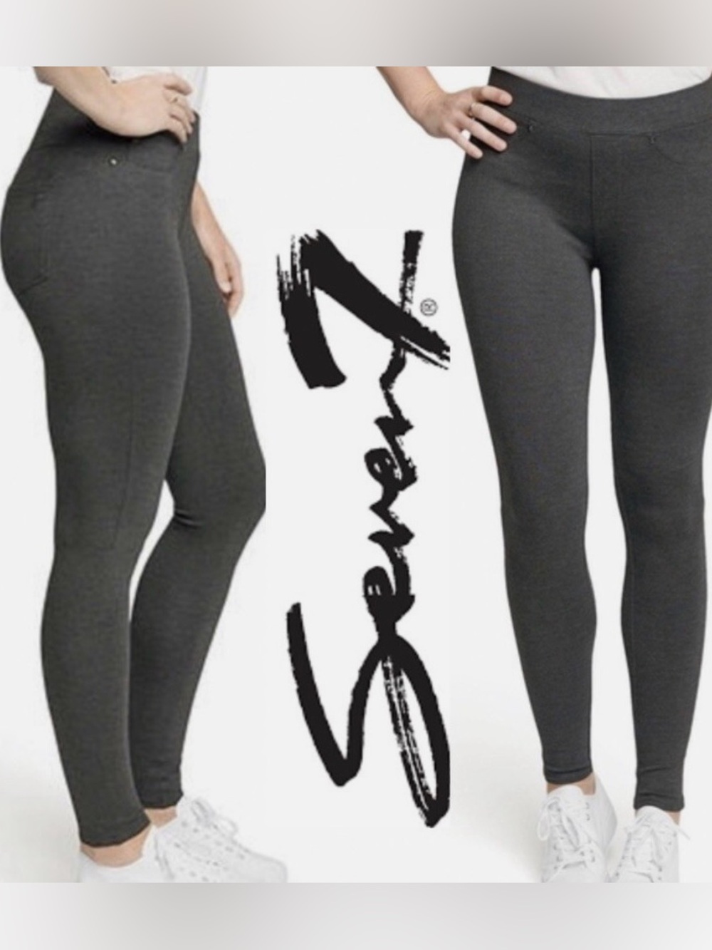 Seven7 Pull-on Ponte Grey Pants Leggings